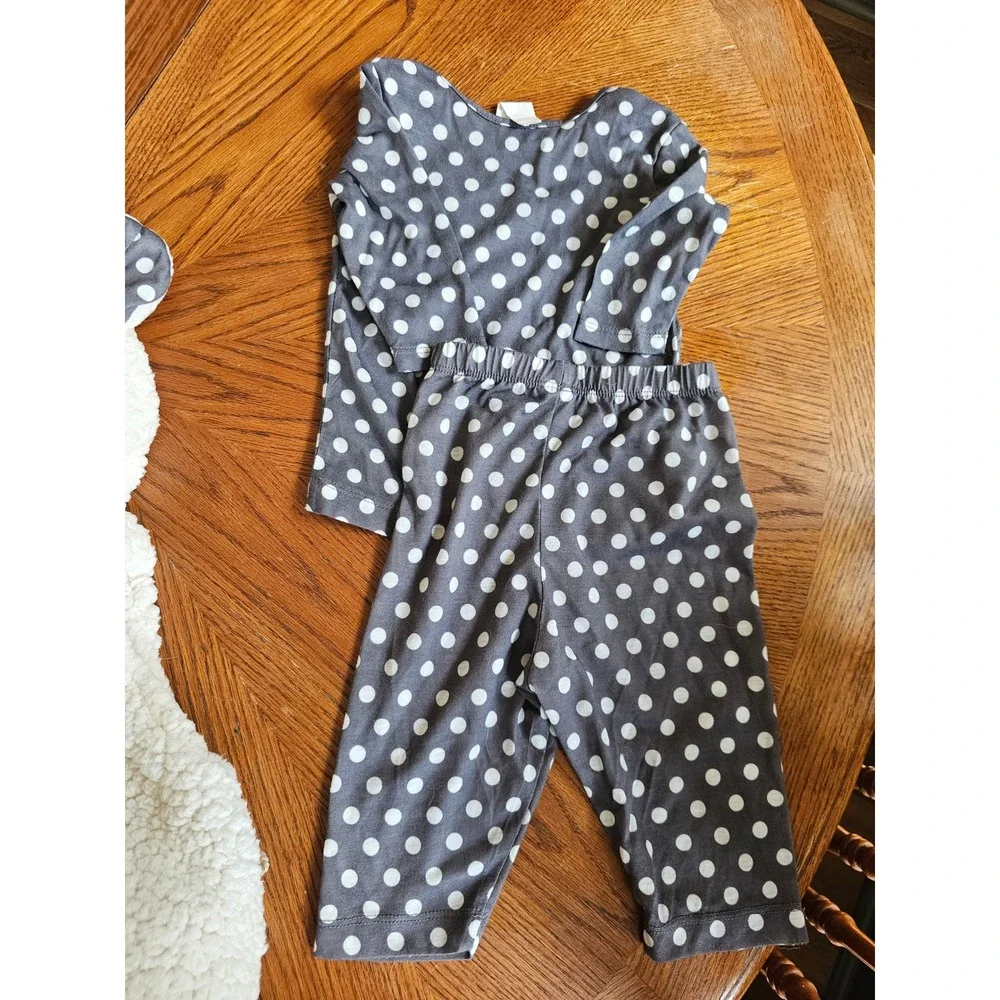 Target Baby Lamb Costume baby 0-6M White Sherpa Grey Polka Dot Halloween - Picture 8 of 9